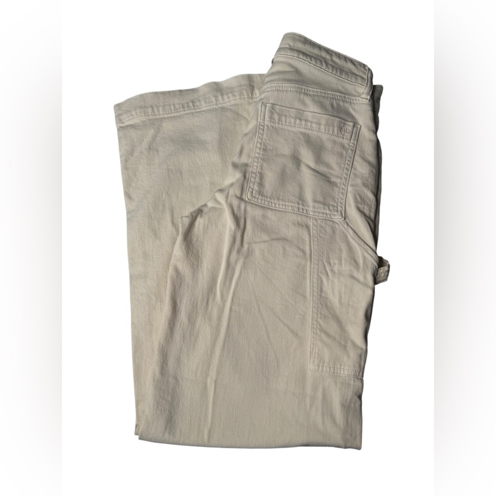 American Eagle AE Dreamy Drape Super High Rise Baggy Wide Leg Pant Stretch Cream - Picture 7 of 10